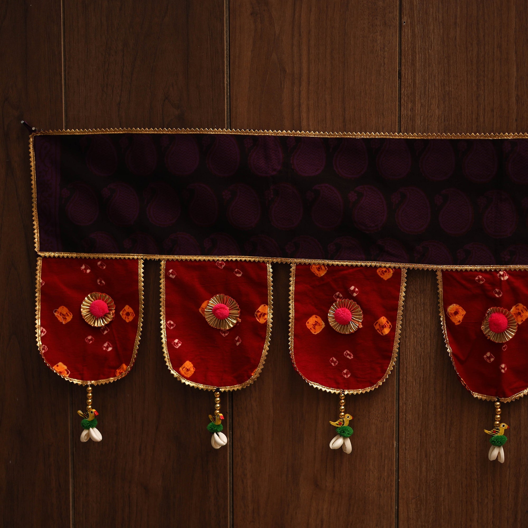 Handmade fabric toran for festive decor 153 - handcrafted