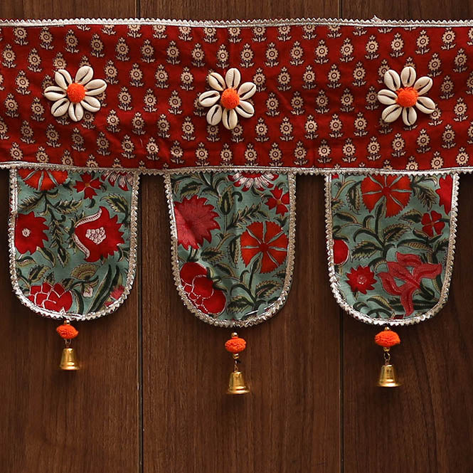 Handmade fabric toran for festive decor 154 - handcrafted