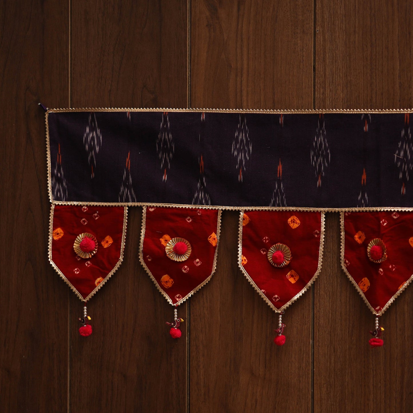 Handmade fabric toran for festive decor 157 - handcrafted