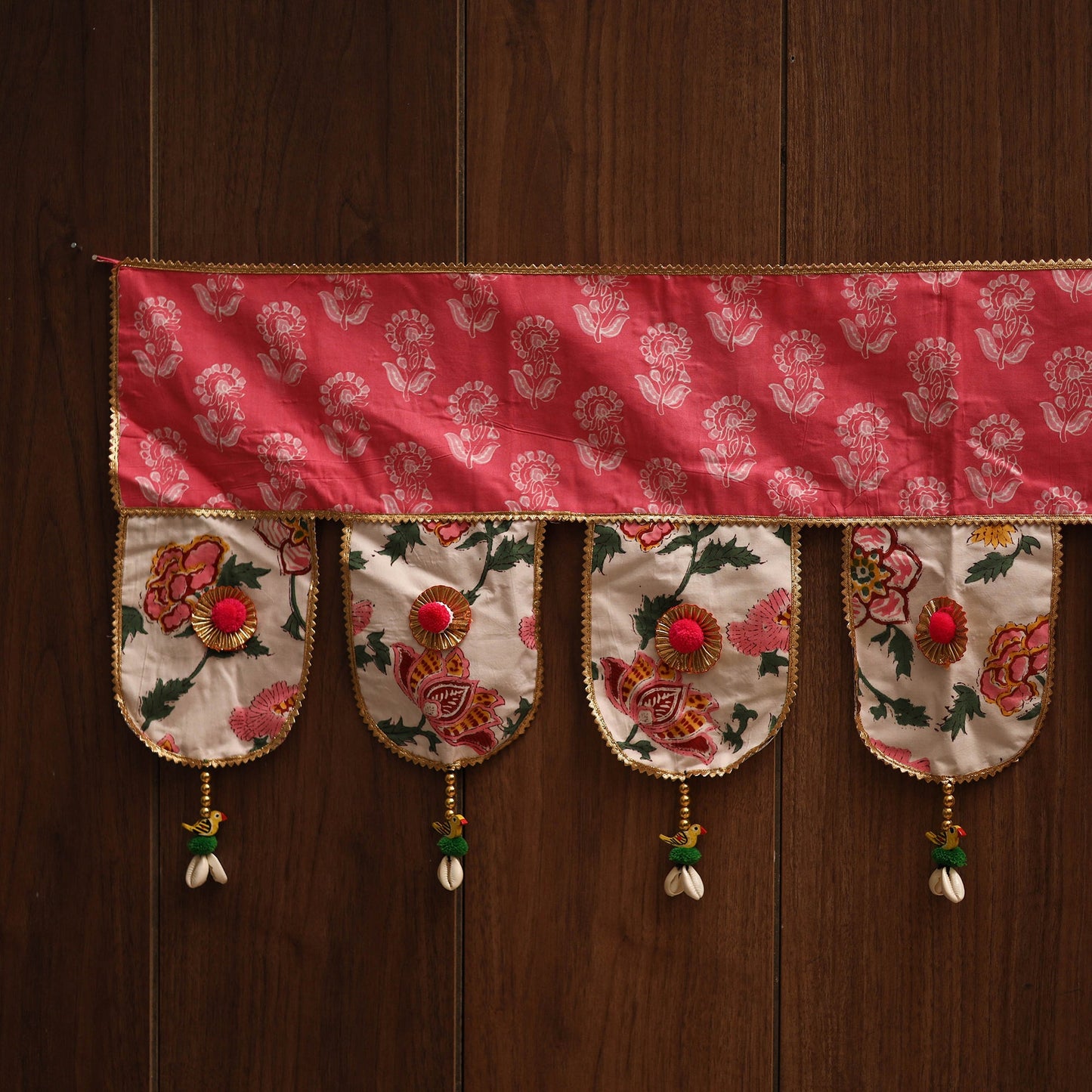 Handmade fabric toran for festive decor 163 - handcrafted