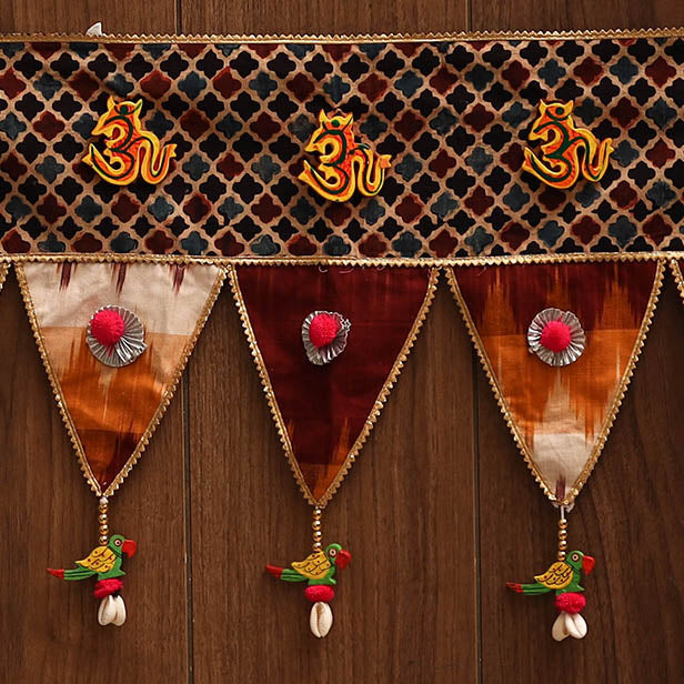 Handmade fabric toran for festive decor 76 - handcrafted
