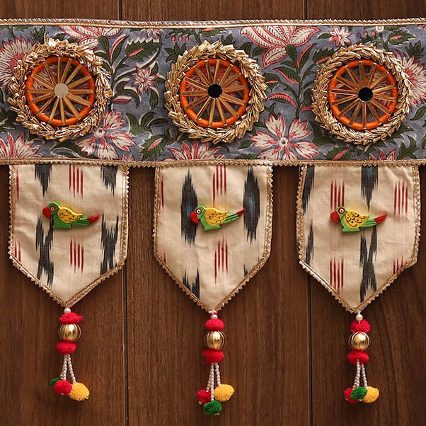 Handmade fabric toran for festive decor 77 - handcrafted