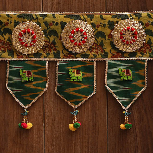 Handmade fabric toran for festive decor 79 - handcrafted