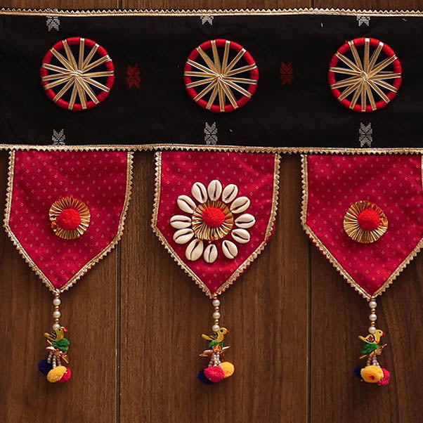 Handmade fabric toran for festive decor 84 - handcrafted