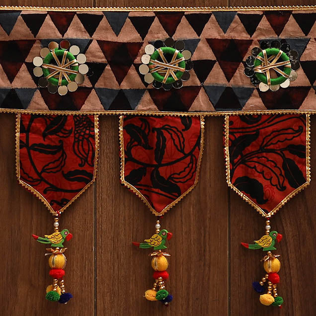 Handmade fabric toran for festive decor 86 - handcrafted