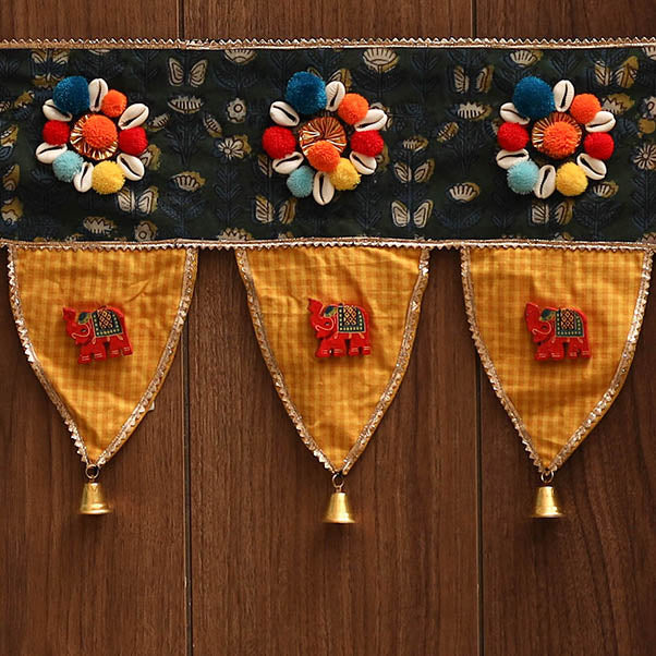 Handmade fabric toran for festive decor 92 - handcrafted