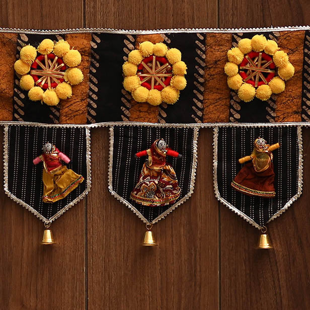 Handmade fabric toran for festive decor 95 - handcrafted