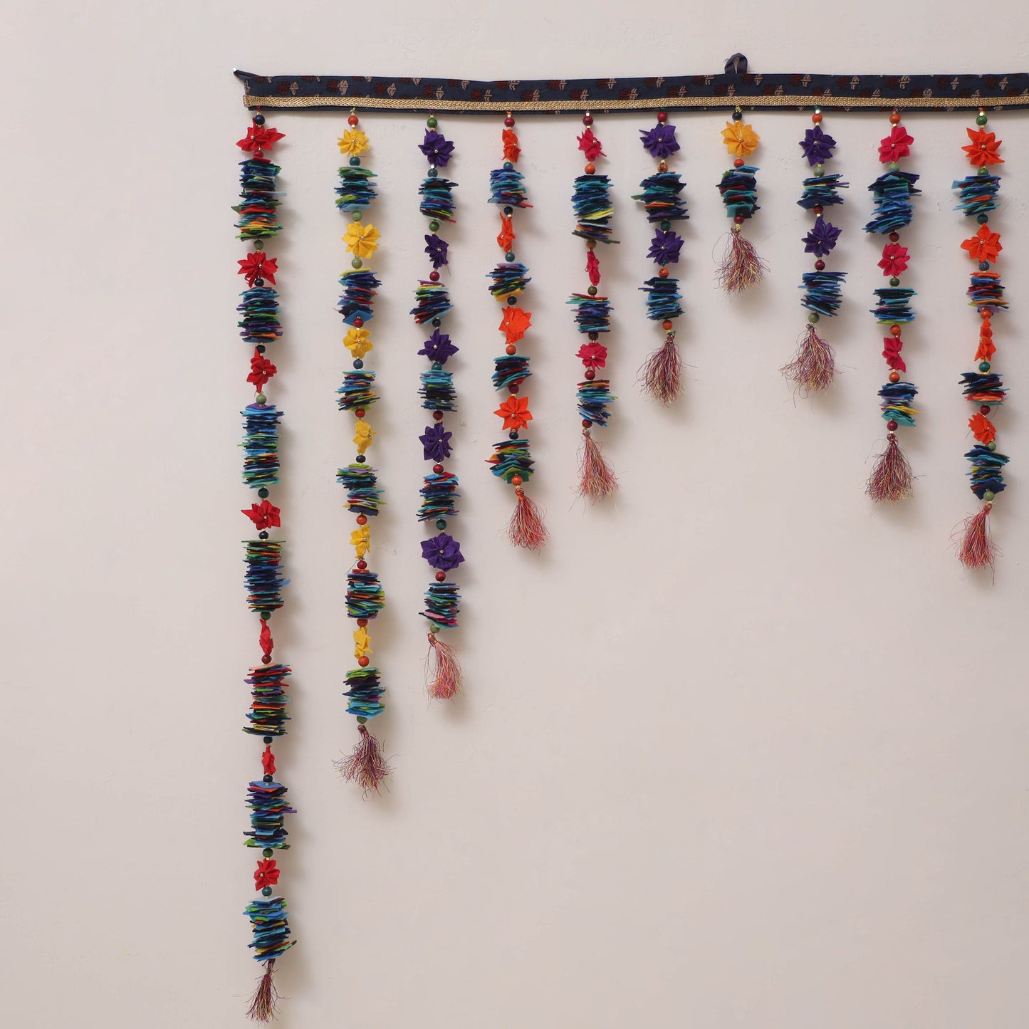 Handmade felt & bead work phulwari toran 02 - handcrafted