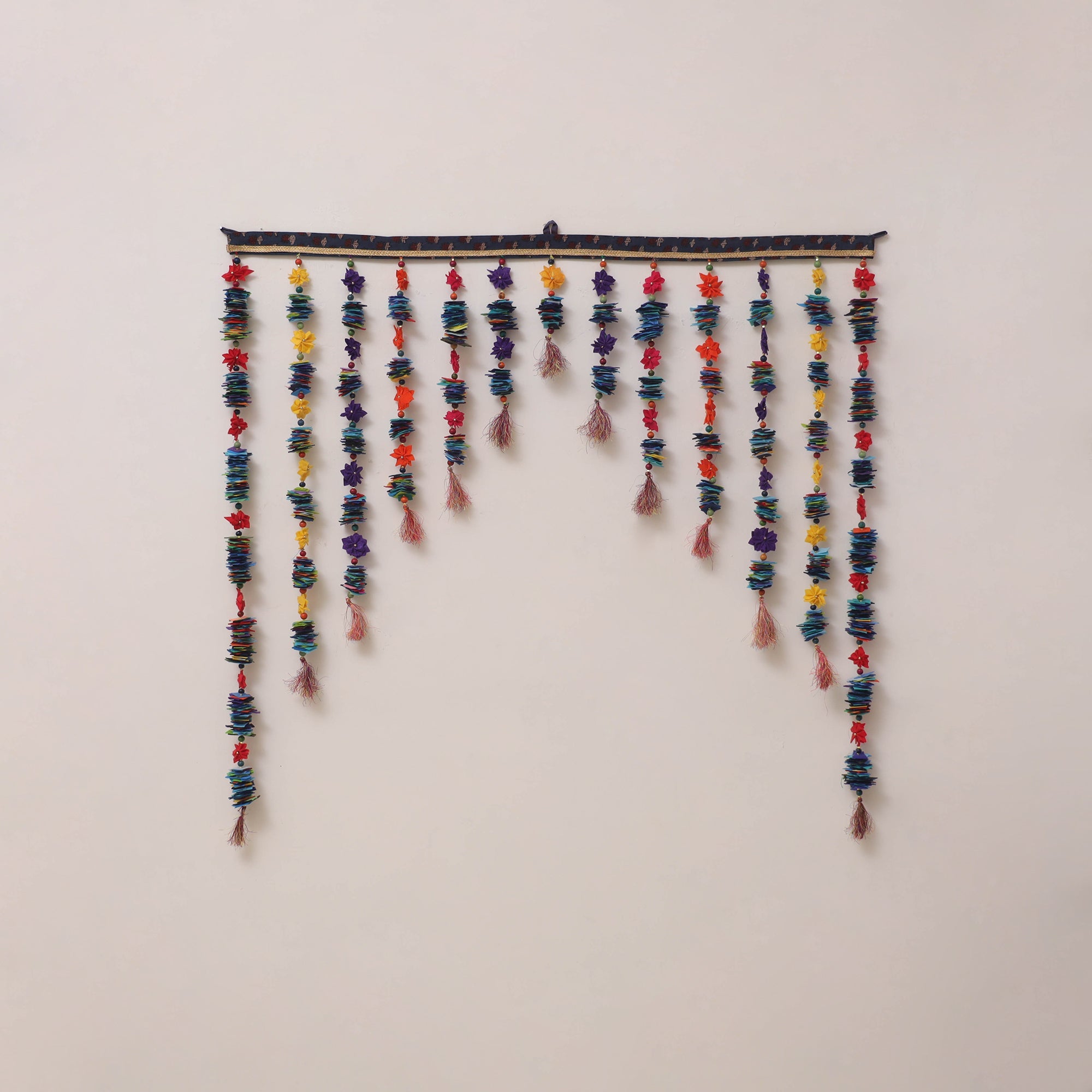 Handmade felt & bead work phulwari toran 02 - handcrafted