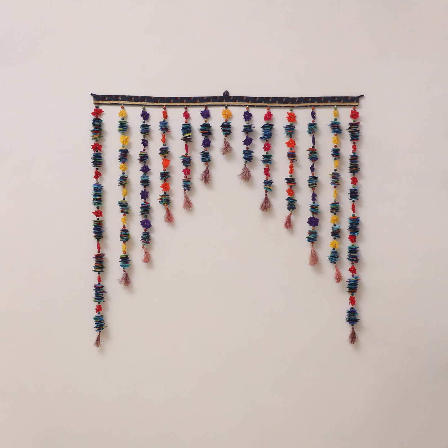 Handmade felt & bead work phulwari toran 02 - handcrafted