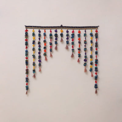 Handmade felt & bead work phulwari toran 02 - handcrafted