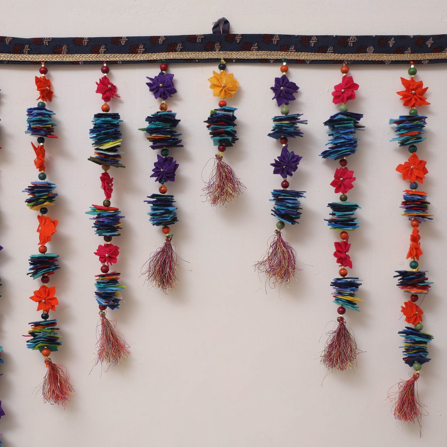 Handmade felt & bead work phulwari toran 02 - handcrafted