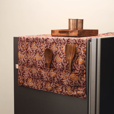 Handmade fridge top cover with multiple pockets 01
