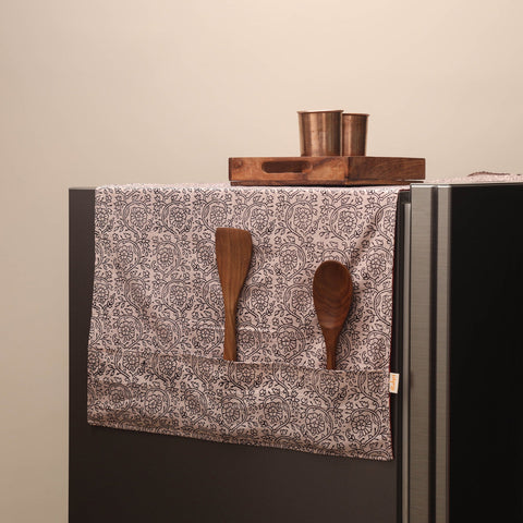 Handmade fridge top cover with multiple pockets 02