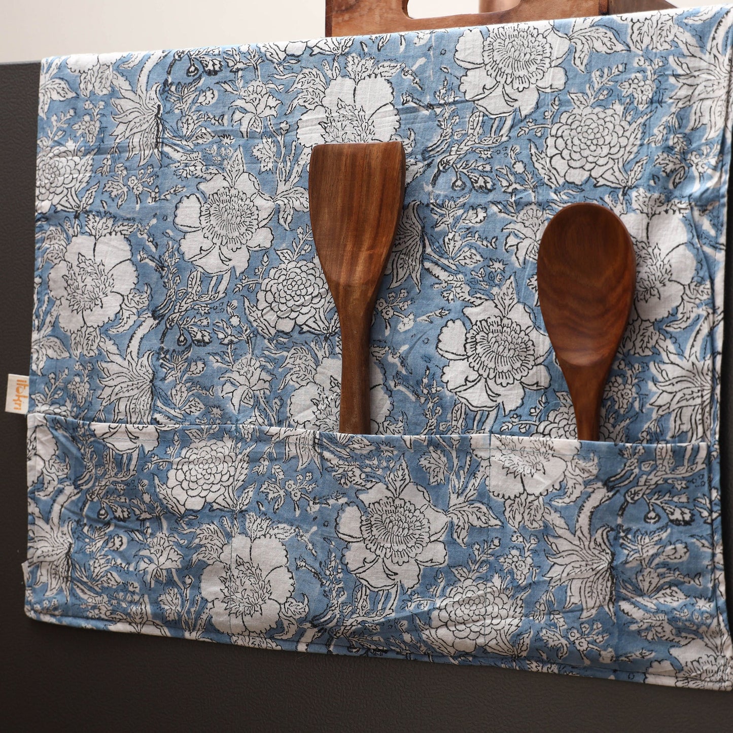 Handmade fridge top cover with multiple pockets 03