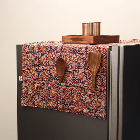 Handmade fridge top cover with multiple pockets 03