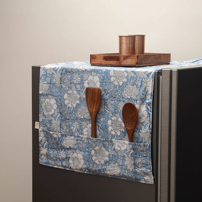 Handmade fridge top cover with multiple pockets 03