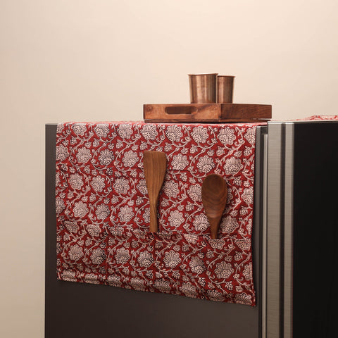 Handmade fridge top cover with multiple pockets 03