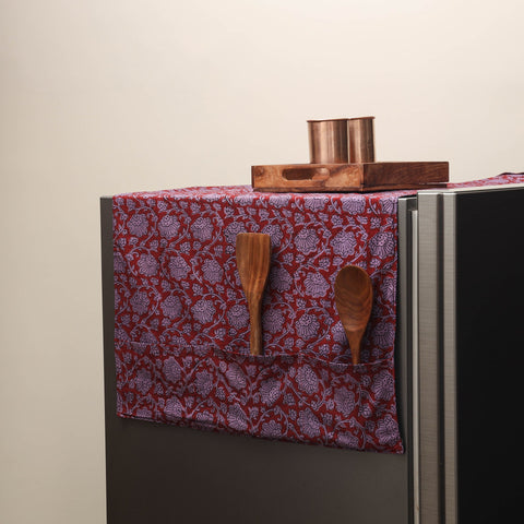 Handmade fridge top cover with multiple pockets 04