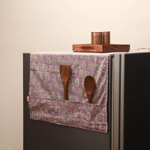 Handmade fridge top cover with multiple pockets 04