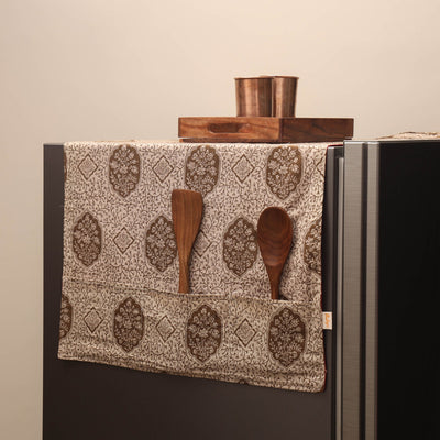 Handmade fridge top cover with multiple pockets 04