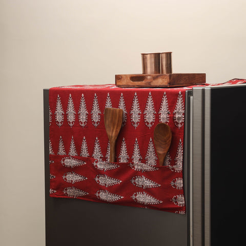 Handmade fridge top cover with multiple pockets 05