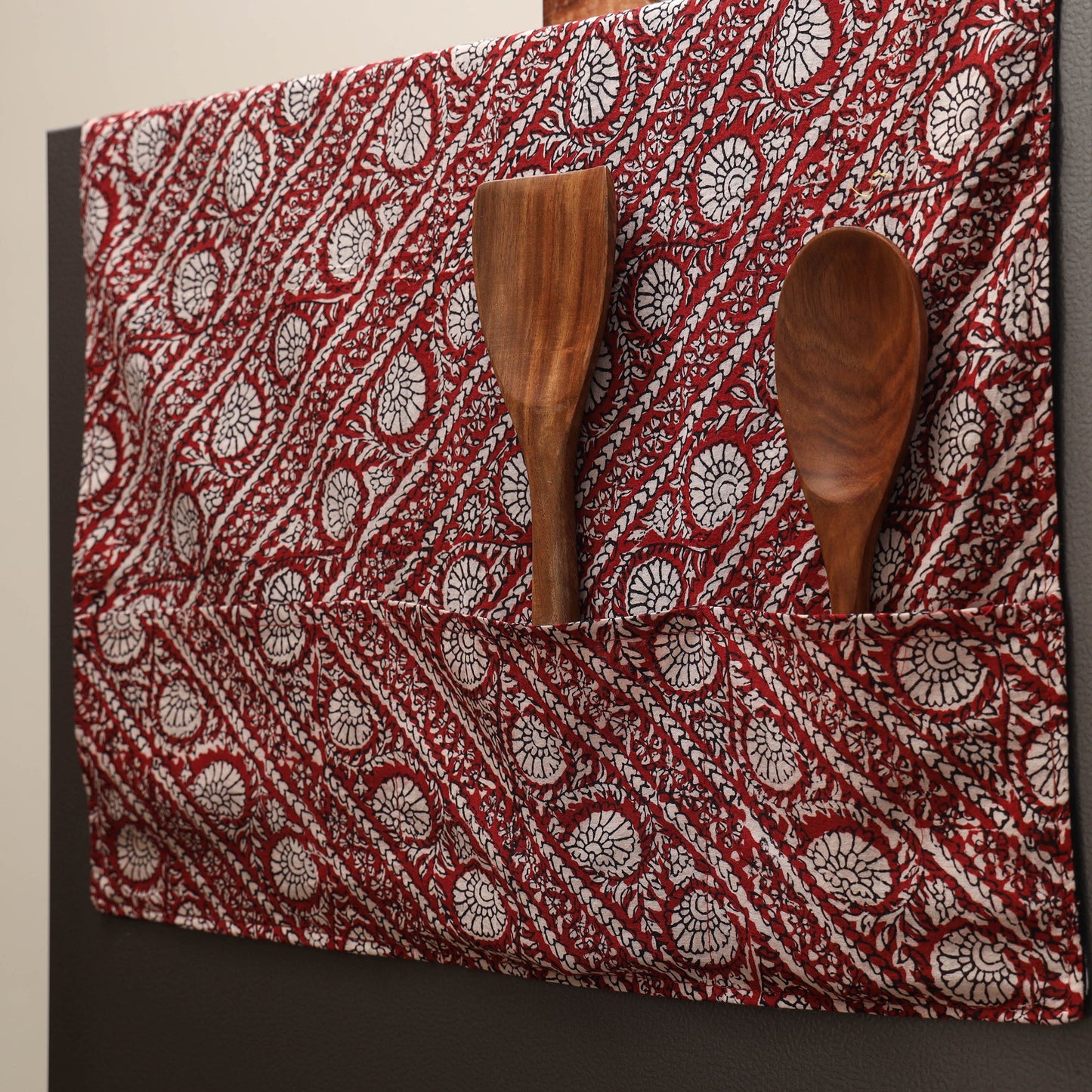 Handmade fridge top cover with multiple pockets 06