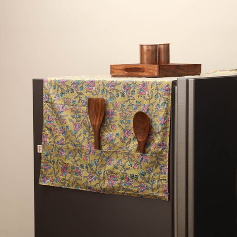 Handmade fridge top cover with multiple pockets 07