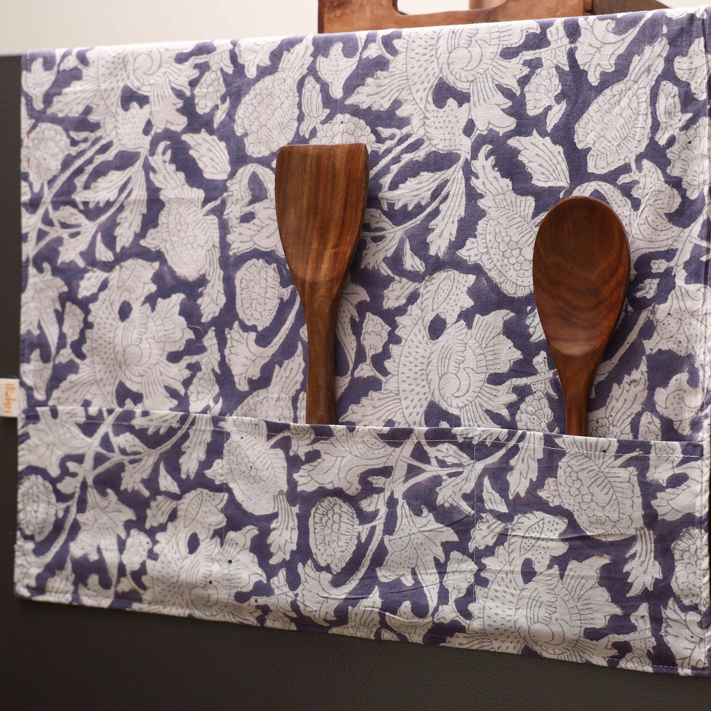 Handmade fridge top cover with multiple pockets 07