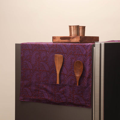 Handmade fridge top cover with multiple pockets 07