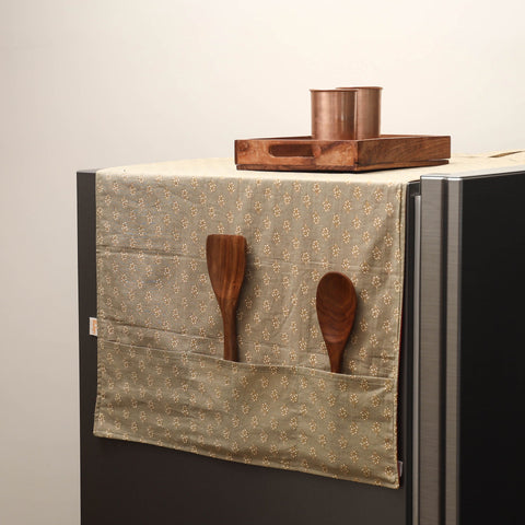 Handmade fridge top cover with multiple pockets 08