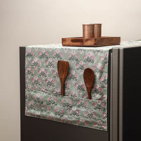 Handmade fridge top cover with multiple pockets 09