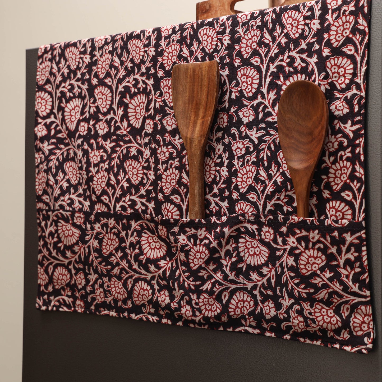 Handmade fridge top cover with multiple pockets 10