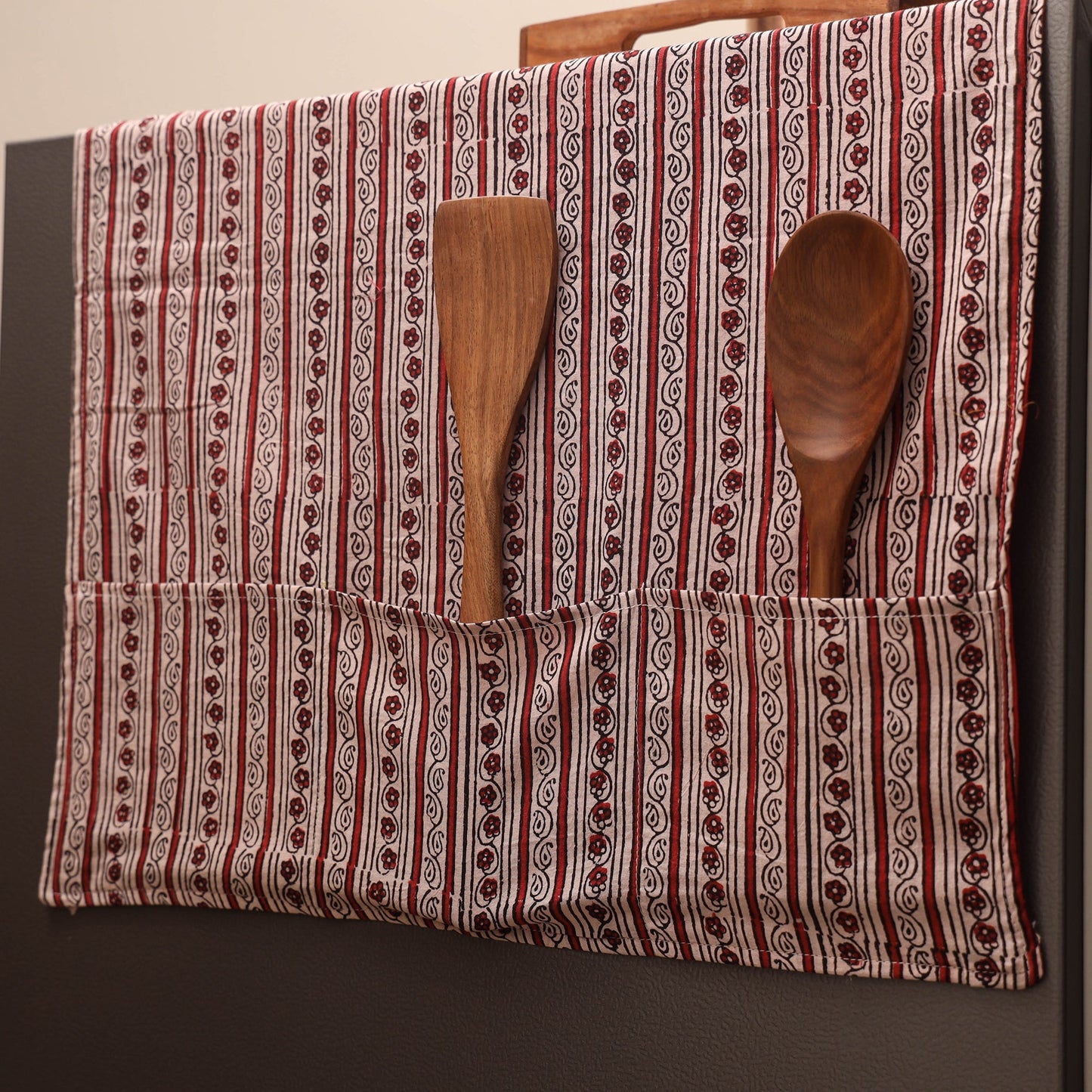 Handmade fridge top cover with multiple pockets 10