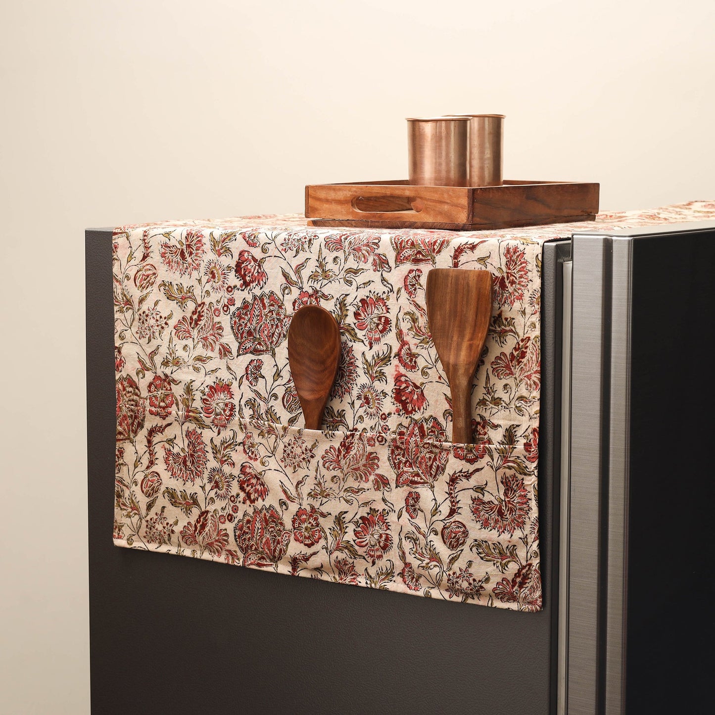 Handmade fridge top cover with multiple pockets 10