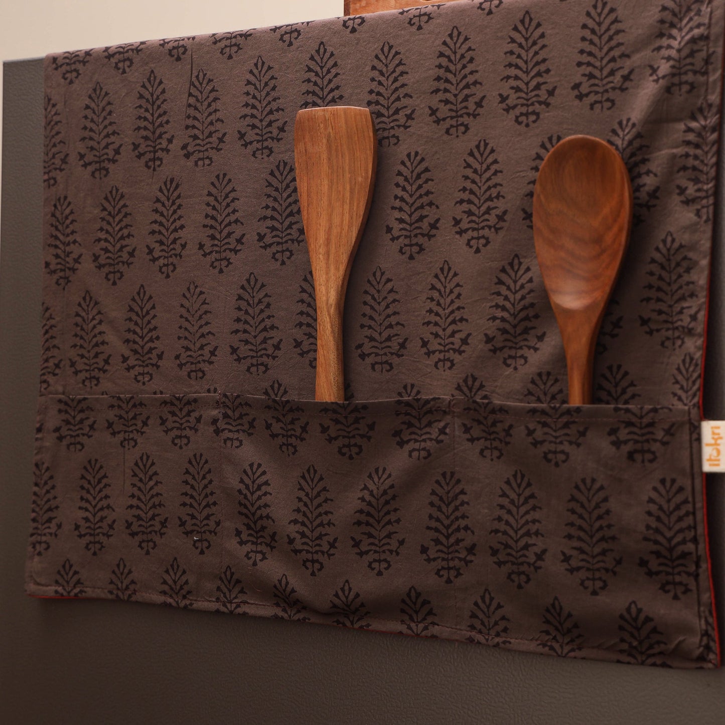 Handmade fridge top cover with multiple pockets 11