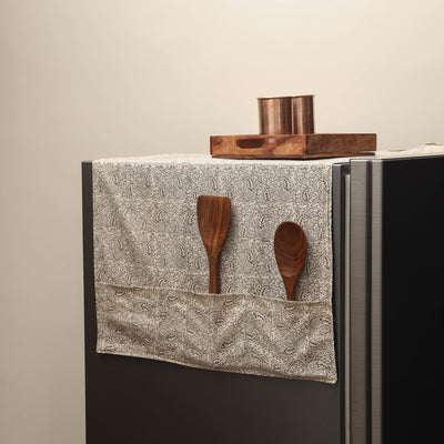 Handmade fridge top cover with multiple pockets 11