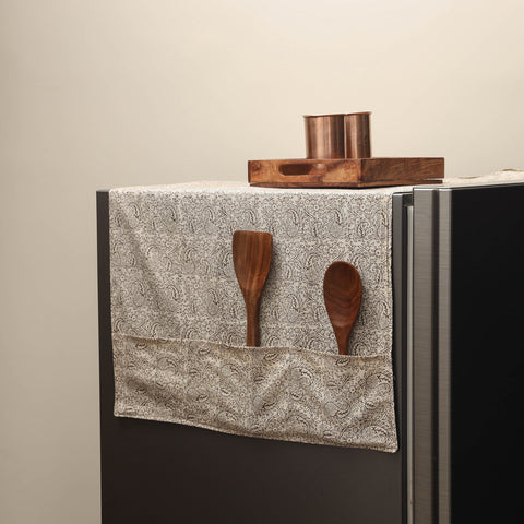 Handmade fridge top cover with multiple pockets 11