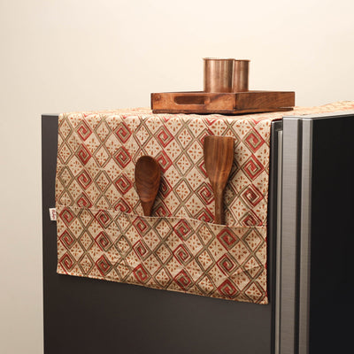 Handmade fridge top cover with multiple pockets 11