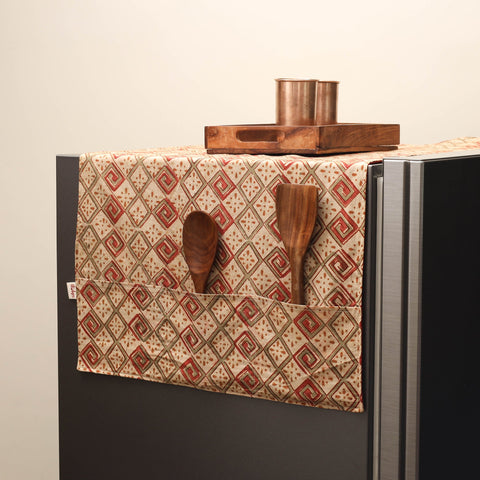 Handmade fridge top cover with multiple pockets 11