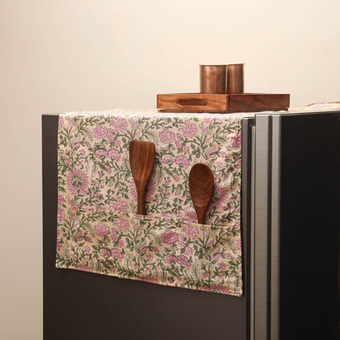 Handmade fridge top cover with multiple pockets 12