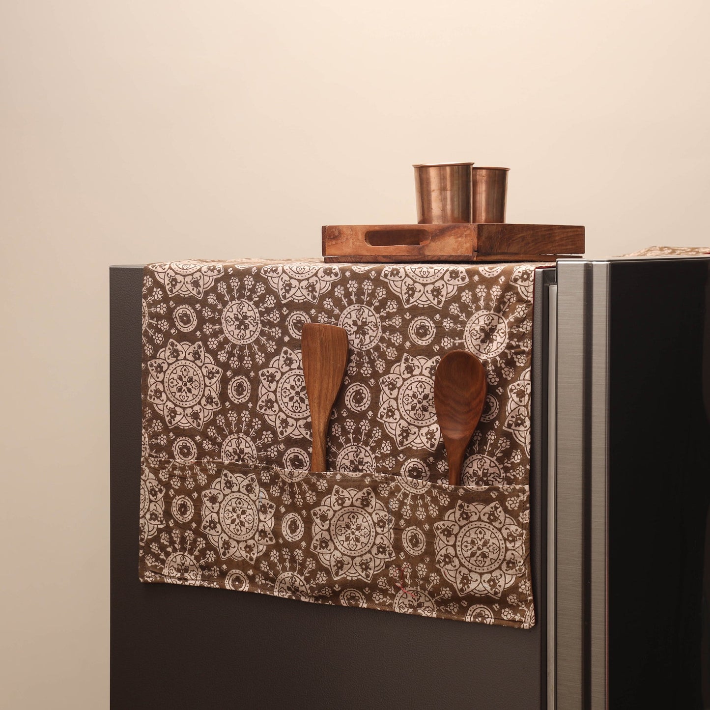 Handmade fridge top cover with multiple pockets 12