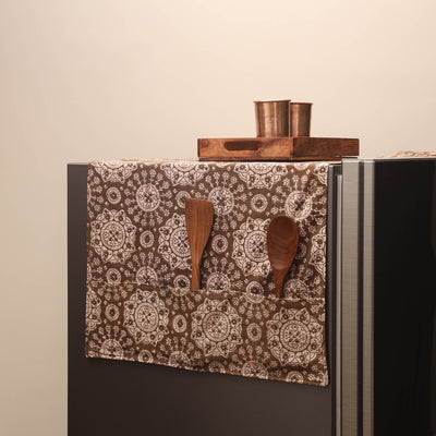 Handmade fridge top cover with multiple pockets 12