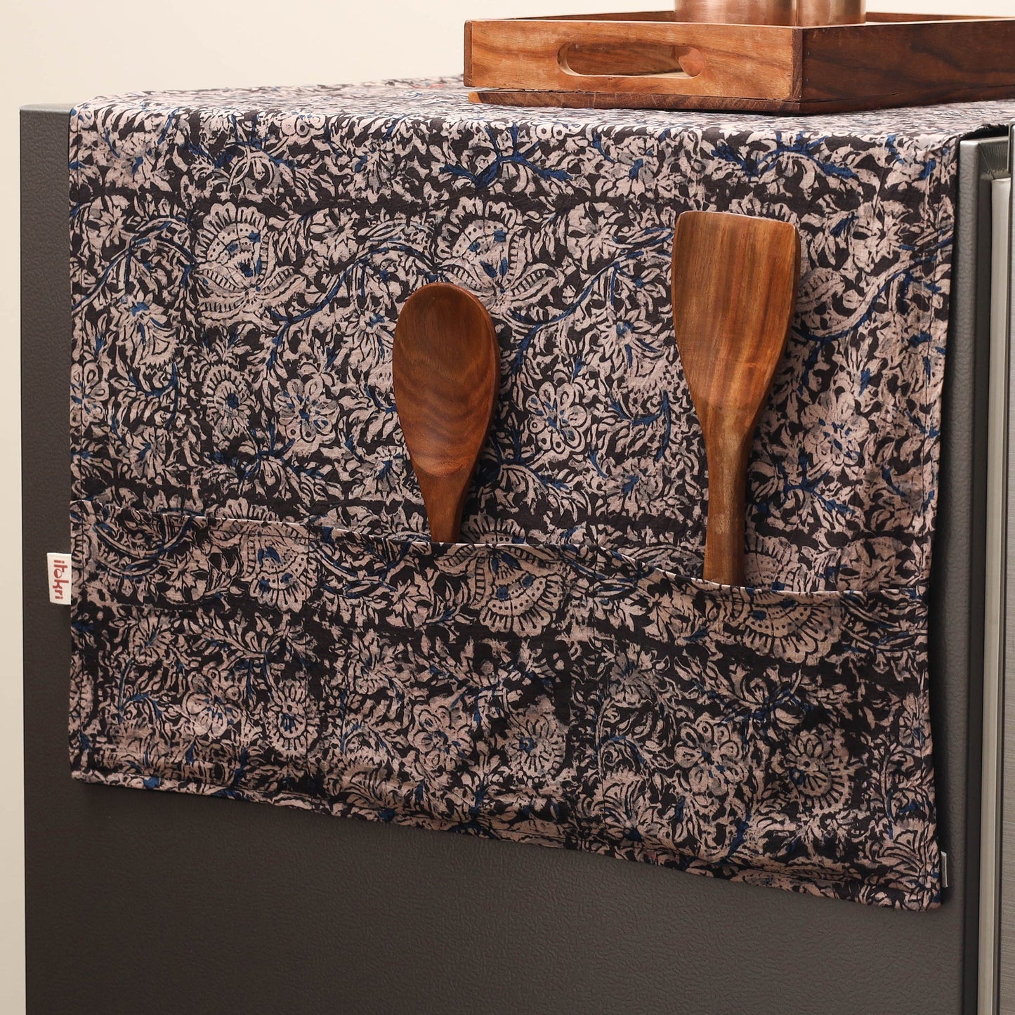 Handmade fridge top cover with multiple pockets 13