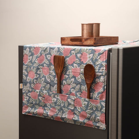 Handmade fridge top cover with multiple pockets 13