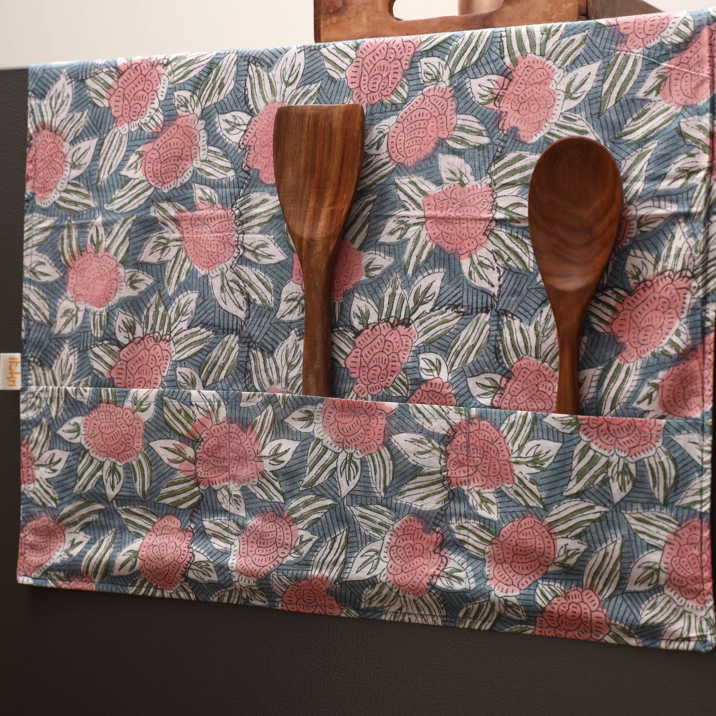 Handmade fridge top cover with multiple pockets 13