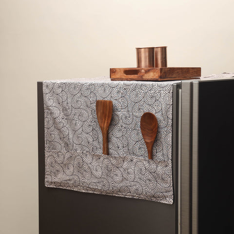 Handmade fridge top cover with multiple pockets 13