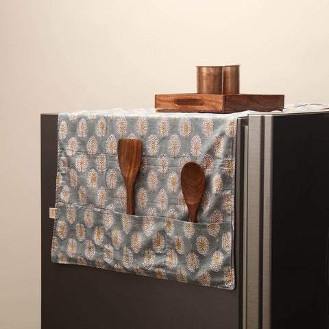 Handmade fridge top cover with multiple pockets 14