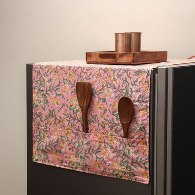 Handmade fridge top cover with multiple pockets 14