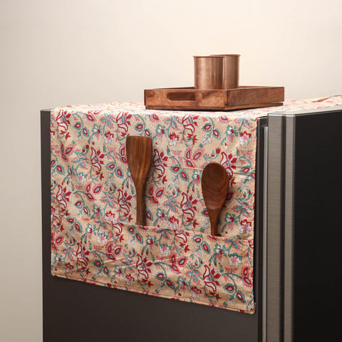 Handmade fridge top cover with multiple pockets 16